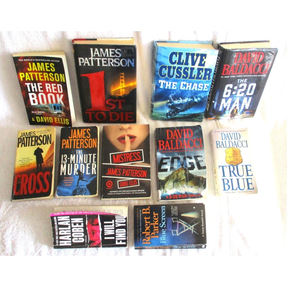 Thriller Mystery Book Lot 11 James Patterson David Baldacci Clive Cussler Coben